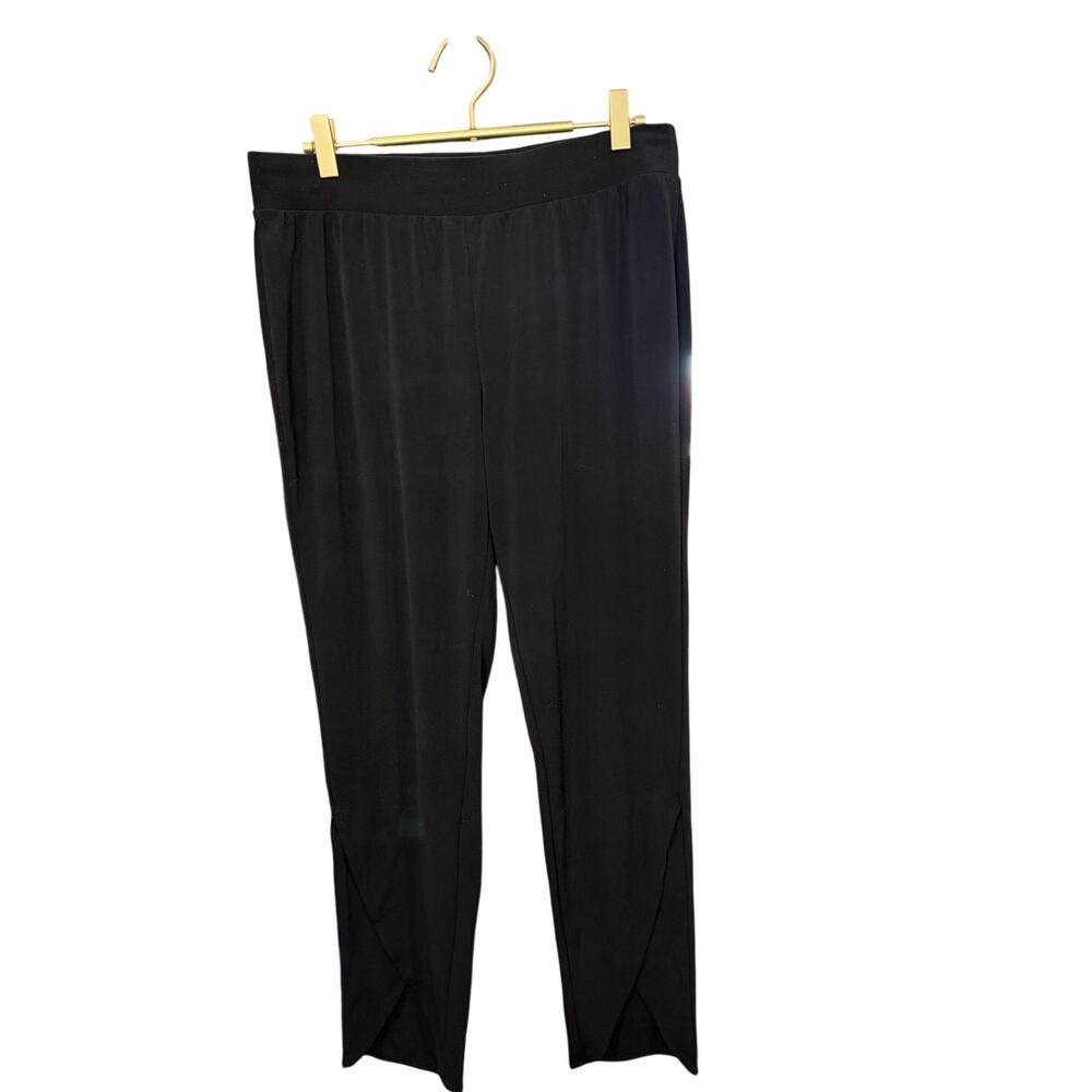 ✨ CHICO’S Black Tulip Front Hem Pull-On Pants 0 Small Stretch Travel 🖤